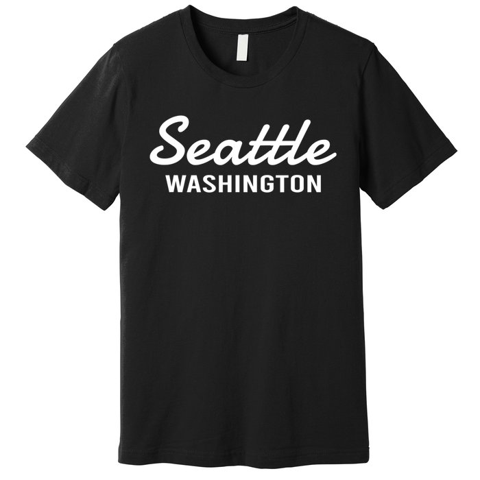 Seattle Washington Throwback Design Classic Premium T-Shirt