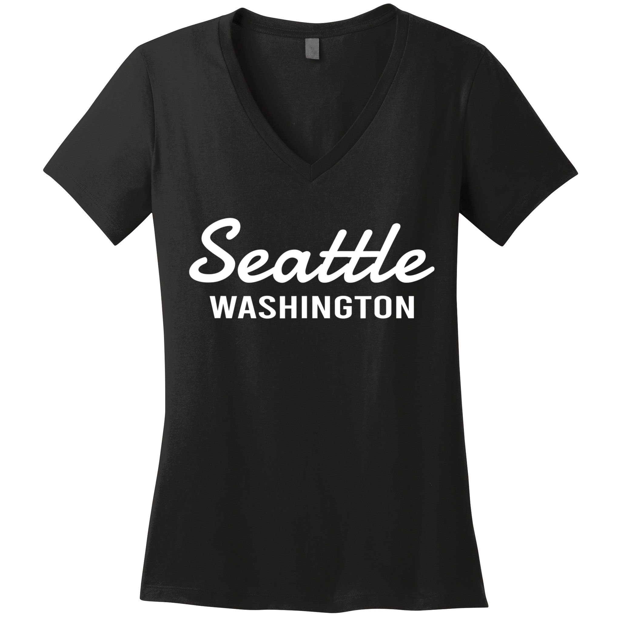 Seattle Washington Throwback Design Classic Women's V-Neck T-Shirt