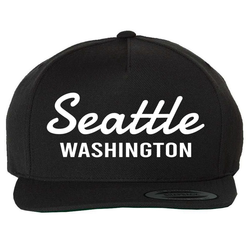 Seattle Washington Throwback Design Classic Wool Snapback Cap