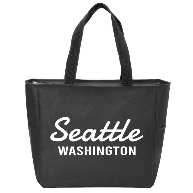 Seattle Washington Throwback Design Classic Zip Tote Bag