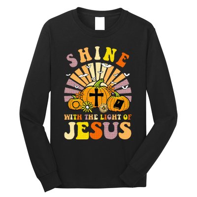 Shine With The Light Of Jesus Christian Lover Halloween Fall Long Sleeve Shirt