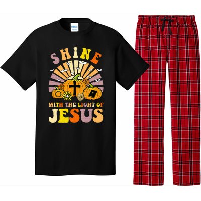 Shine With The Light Of Jesus Christian Lover Halloween Fall Pajama Set