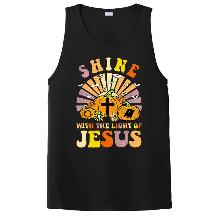 Shine With The Light Of Jesus Christian Lover Halloween Fall PosiCharge Competitor Tank