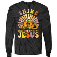 Shine With The Light Of Jesus Christian Lover Halloween Fall Tie-Dye Long Sleeve Shirt