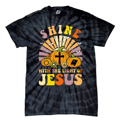 Shine With The Light Of Jesus Christian Lover Halloween Fall Tie-Dye T-Shirt