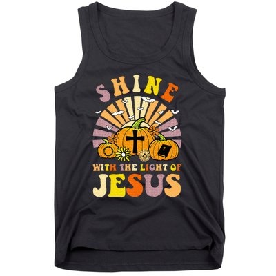 Shine With The Light Of Jesus Christian Lover Halloween Fall Tank Top