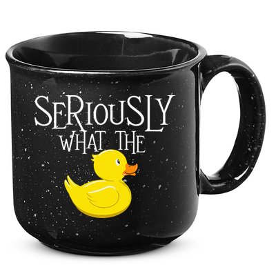 Seriously What The Duck  Duck Lover Pun 15oz Campfire Ceramic Mug