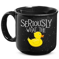 Seriously What The Duck  Duck Lover Pun 15oz Campfire Ceramic Mug