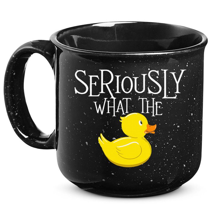 Seriously What The Duck  Duck Lover Pun 15oz Campfire Ceramic Mug