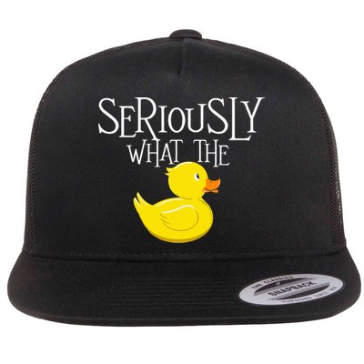 Seriously What The Duck  Duck Lover Pun Flatbill Hat