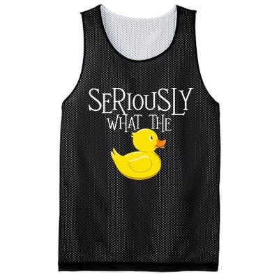 Seriously What The Duck  Duck Lover Pun Mesh Reversible Basketball Jersey Tank