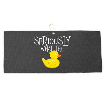 Seriously What The Duck  Duck Lover Pun Large Microfiber Waffle Golf Towel