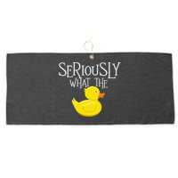 Seriously What The Duck  Duck Lover Pun Large Microfiber Waffle Golf Towel
