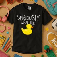Seriously What The Duck  Duck Lover Pun Kids T-Shirt