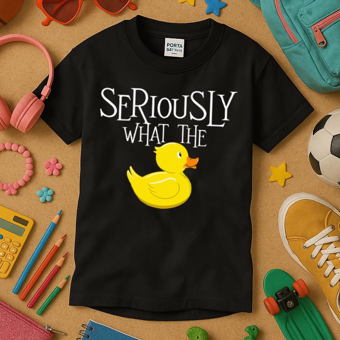 Seriously What The Duck  Duck Lover Pun Kids T-Shirt
