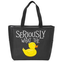 Seriously What The Duck  Duck Lover Pun Zip Tote Bag