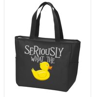 Seriously What The Duck  Duck Lover Pun Zip Tote Bag