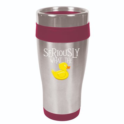 Seriously What The Duck  Duck Lover Pun 16oz Travel Tumbler