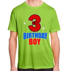 Spider Web Three 3 Years Old 3rd Birthday Boy Party Adult ChromaSoft Performance T-Shirt