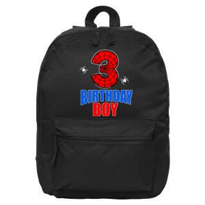 Spider Web Three 3 Years Old 3rd Birthday Boy Party 16 in Basic Backpack