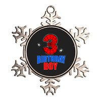 Spider Web Three 3 Years Old 3rd Birthday Boy Party Metallic Star Ornament