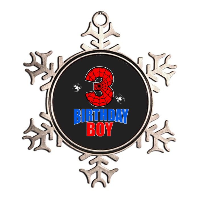 Spider Web Three 3 Years Old 3rd Birthday Boy Party Metallic Star Ornament