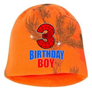 Spider Web Three 3 Years Old 3rd Birthday Boy Party Kati - Camo Knit Beanie