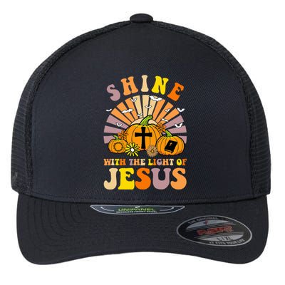 Shine With The Light Of Jesus Christian Lover Halloween Fall Flexfit Unipanel Trucker Cap