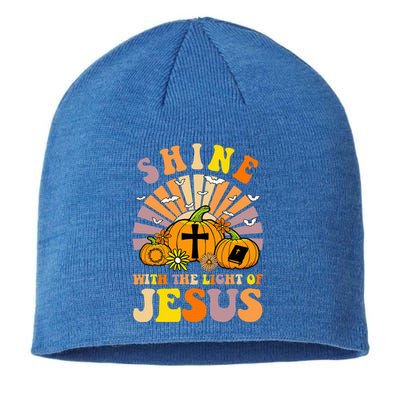 Shine With The Light Of Jesus Christian Lover Halloween Fall Sustainable Beanie