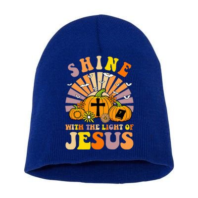 Shine With The Light Of Jesus Christian Lover Halloween Fall Short Acrylic Beanie