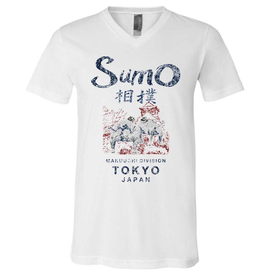 Sumo Wrestling Tokyo Japan Vintage V-Neck T-Shirt