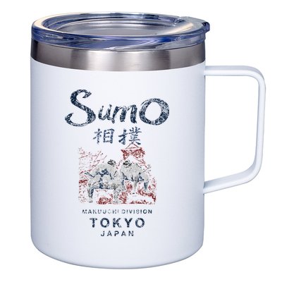 Sumo Wrestling Tokyo Japan Vintage 12oz Stainless Steel Coffee Mug