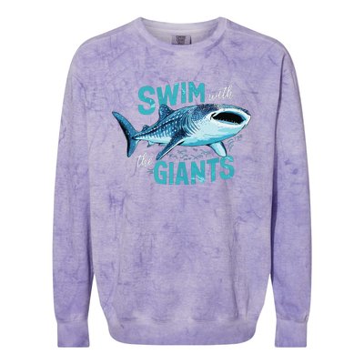 Swim With The Giants Whale Shark Colorblast Crewneck Sweatshirt