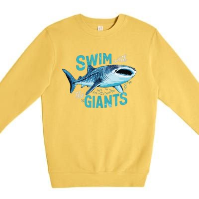 Swim With The Giants Whale Shark Premium Crewneck Sweatshirt