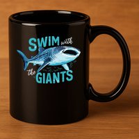 Swim With The Giants Whale Shark 11oz C Handle Ceramic Mug
