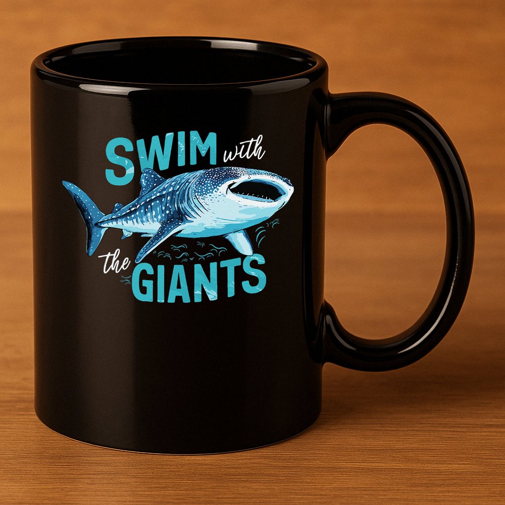 Swim With The Giants Whale Shark 11oz C Handle Ceramic Mug