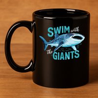 Swim With The Giants Whale Shark 11oz C Handle Ceramic Mug