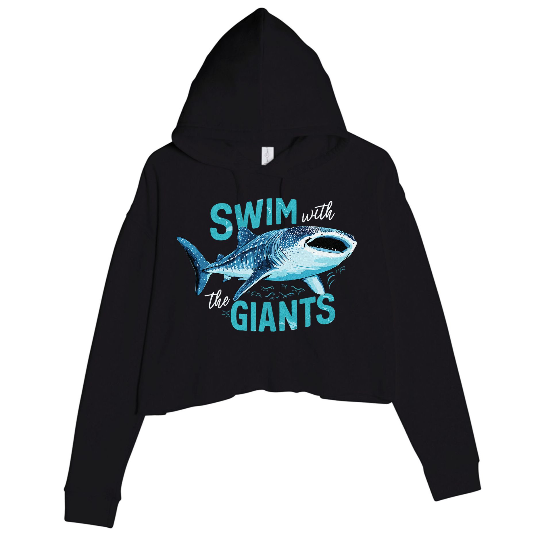 Swim With The Giants Whale Shark Crop Fleece Hoodie