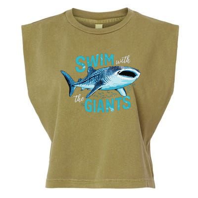 Swim With The Giants Whale Shark Garment-Dyed Women's Muscle Tee