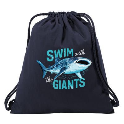 Swim With The Giants Whale Shark Drawstring Bag