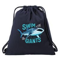Swim With The Giants Whale Shark Drawstring Bag