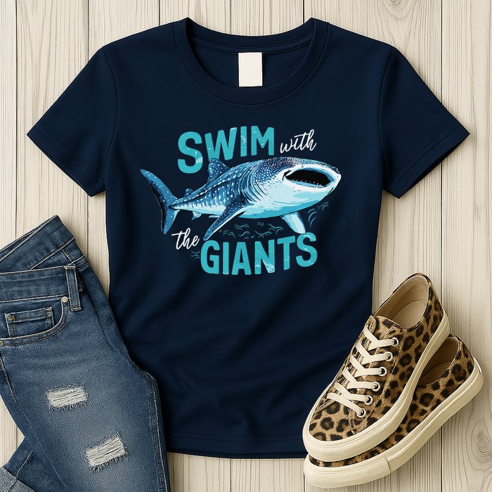 Swim With The Giants Whale Shark Womens T-Shirt