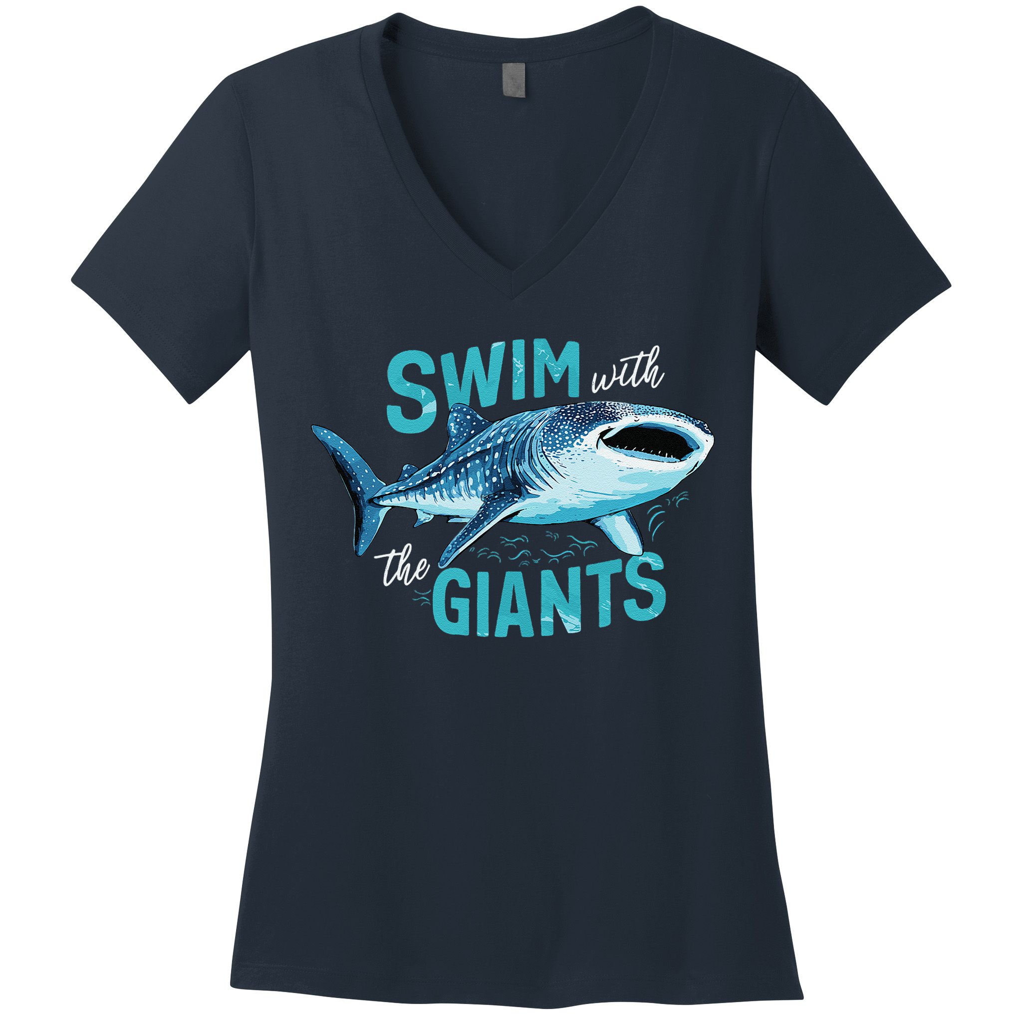 Swim With The Giants Whale Shark Women's V-Neck T-Shirt