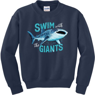 Swim With The Giants Whale Shark Kids Sweatshirt