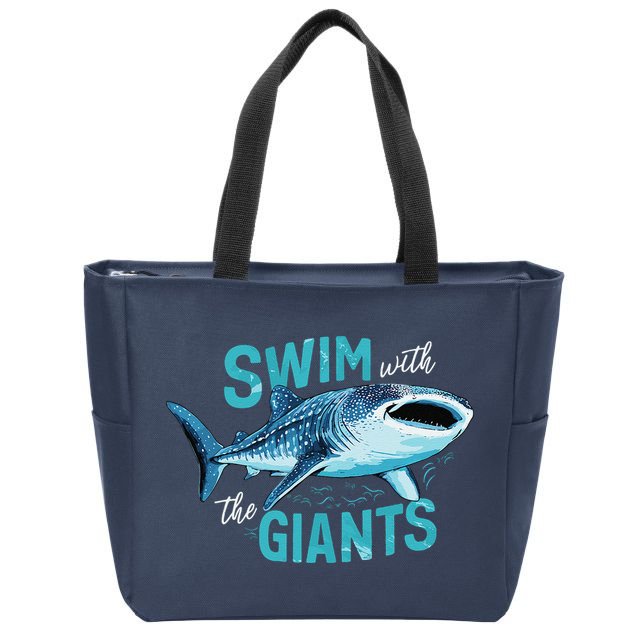 Swim With The Giants Whale Shark Zip Tote Bag