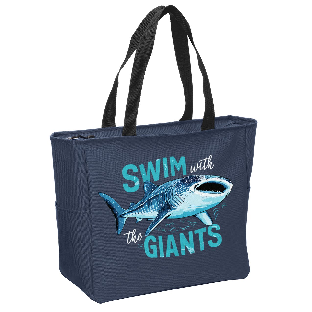 Swim With The Giants Whale Shark Zip Tote Bag