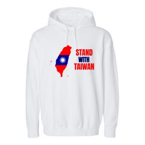 Stand With Taiwan Gift Garment-Dyed Fleece Hoodie