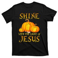 Shine With The Light Of Jesus Christian Halloween Pumpkin T-Shirt