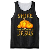 Shine With The Light Of Jesus Christian Halloween Pumpkin Mesh Reversible Basketball Jersey Tank