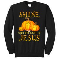 Shine With The Light Of Jesus Christian Halloween Pumpkin Tall Sweatshirt